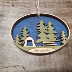 Hand-Painted Wooden Tent Ornament